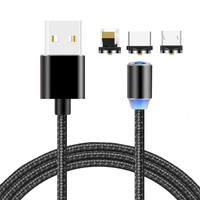 Шнур шт.USB - шт.микро USB,iPhone,Type-C 3 в1 магнитный