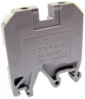 Клеммник наборной на DIN-рейку JXB-4/35 серый