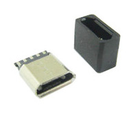 Штекер микро USB в корпусе белый