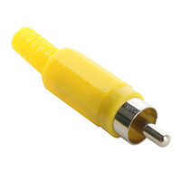 Штекер RCA на кабель пластмасс желтый