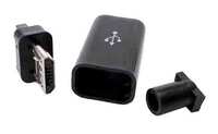 Штекер микро USB в корпусе черный