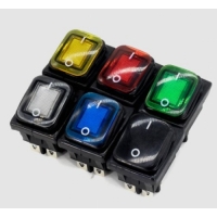 Выключатель широкий 2пол.Yellow 4pin герметичный 220В