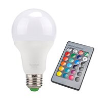 Светодиодная лампа E27 220V 5W RGB с пультом ДУ