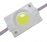 Светодиодный модуль 12V 2W COB с линзой х.белый (30х45мм)